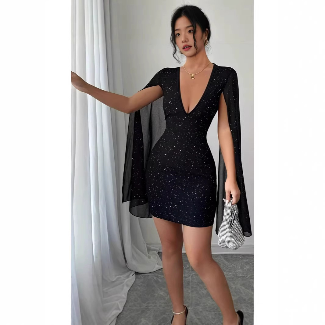 Women'S Elegant Formal Wear - V-Ausschnitt Bodycon Midikleid Elegante Formelle Bürokleidung