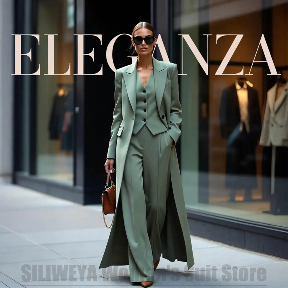 Women'S Office Formal Wear For Ladies - Schickes Damen-Anzug-Set Dreiteilig mit Spitzrevers Einknopf-Verschluss