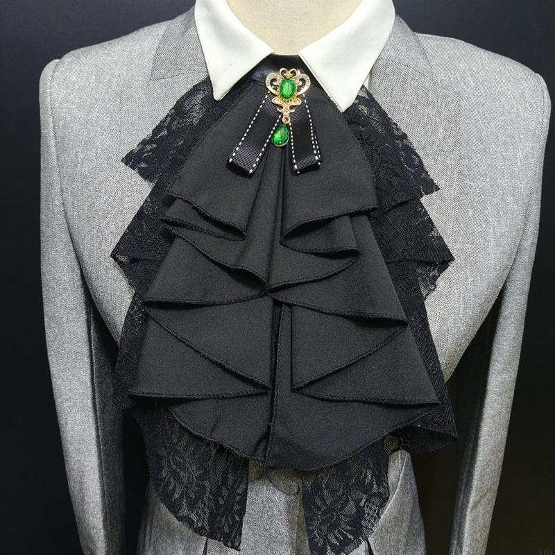 Victorian Women'S Formal Wear - Abnehmbarer Spitzenkragen mit Rüschendesign, eleganter Jabot-Kragen,