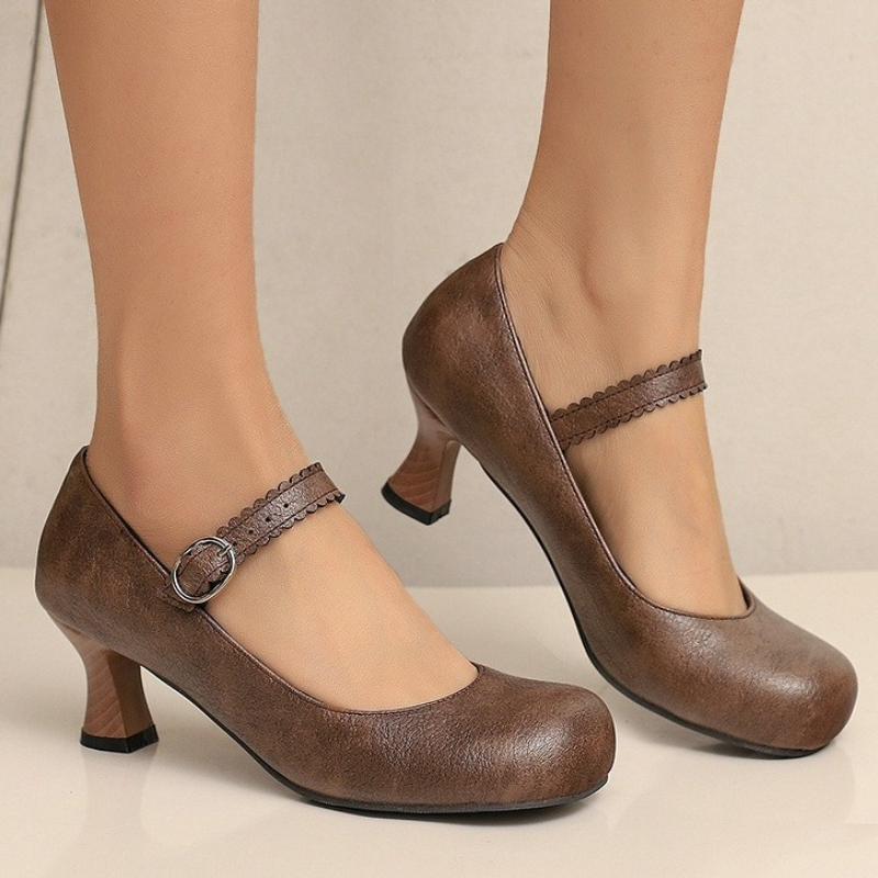 Formal Women Daily Wear Shoes - Damen Retro Mary Jane Pumps mit