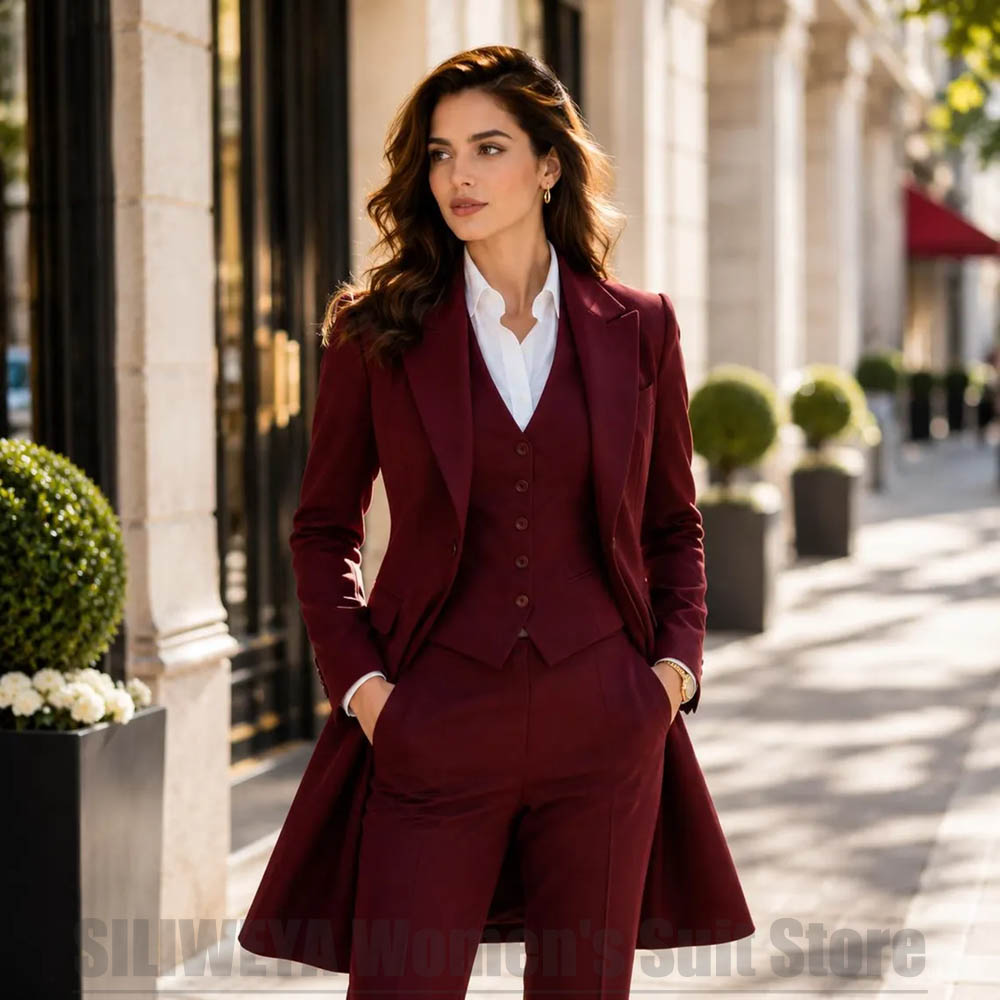 Women'S Elegant Formal Wear - Modischer Damenanzug, 3-teilig, elegant, mit spitzem