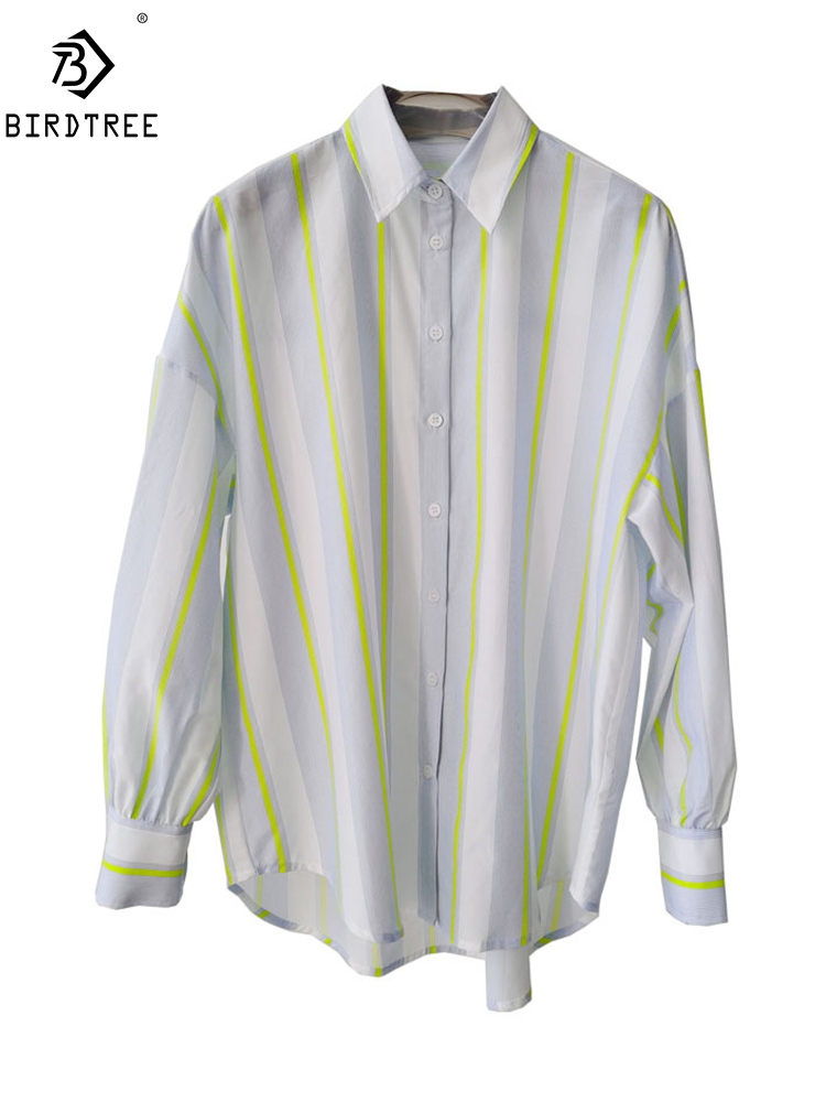 Silk Blouse Button - BirdTree, 16MM 27,7% Echte Seide Elegantes