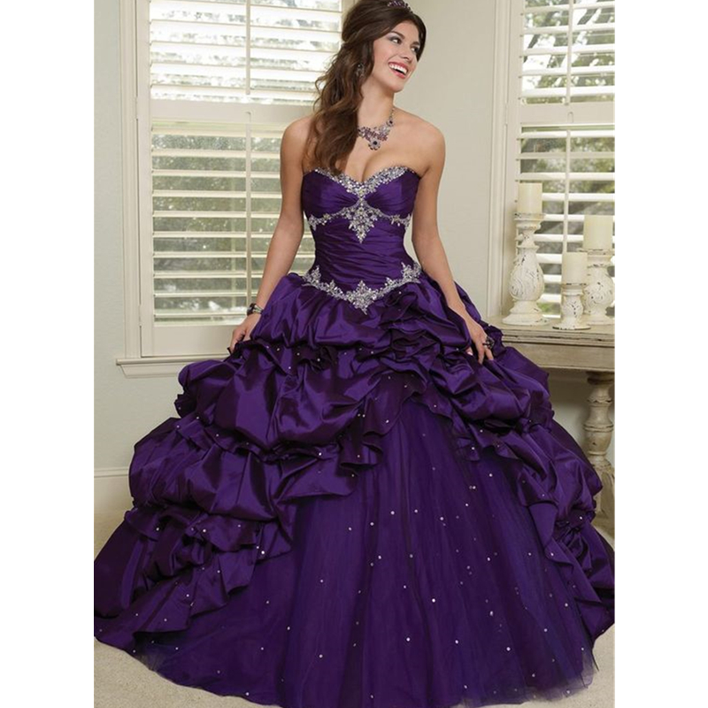 Victorian Women'S Formal Wear - Gothic Lila Hochzeitskleid Kristalle Perlen Maßgeschneiderte