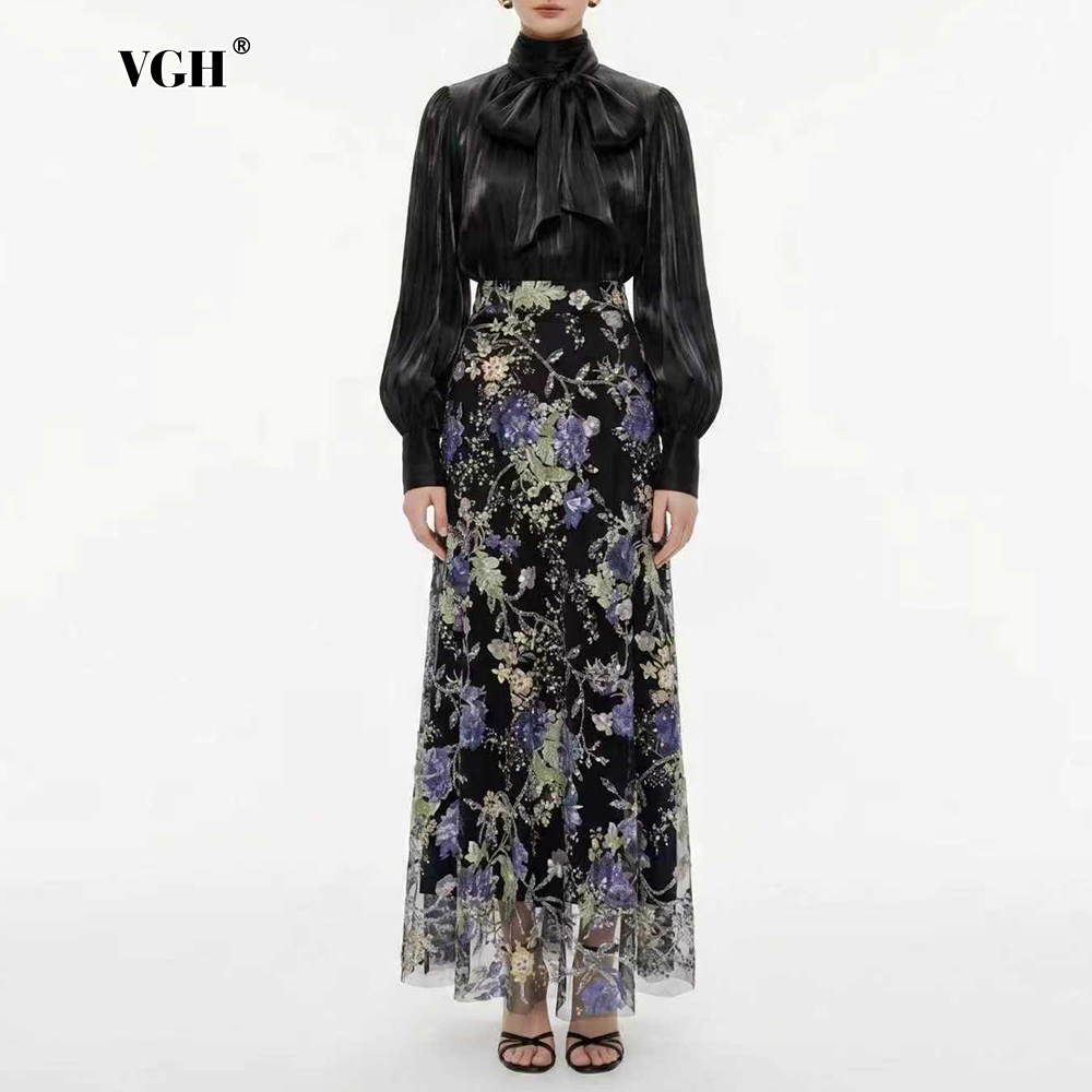 Women'S Elegant Formal Wear - VGH Elegantes Schickes Schwarzes Blumen-Zweiteiler-Set für
