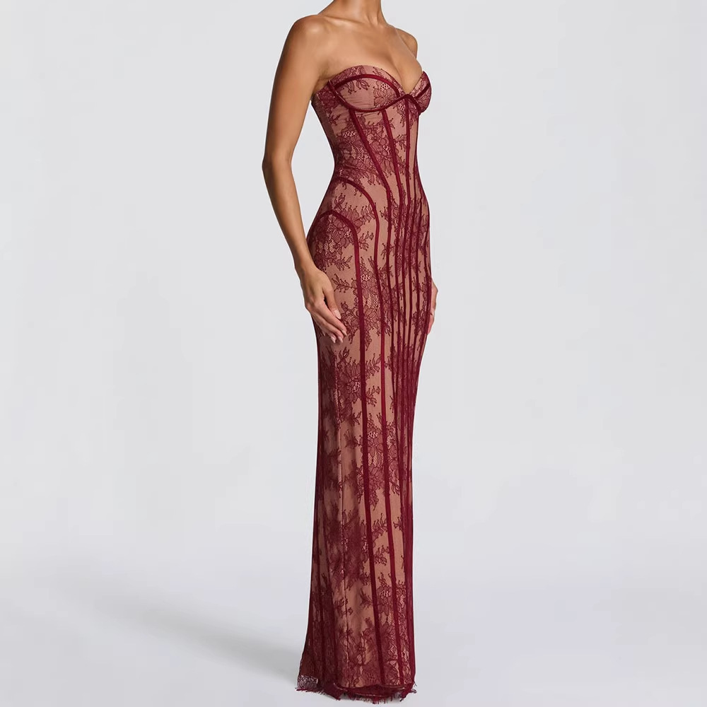 Women'S Elegant Formal Wear - Trägerloses Bodycon Maxikleid für Damen 2026