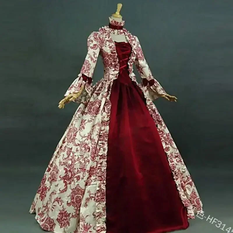Victorian Women'S Formal Wear - Übergröße Damen Gothic Blumen-Spitzenrobe Mittelalter Renaissance