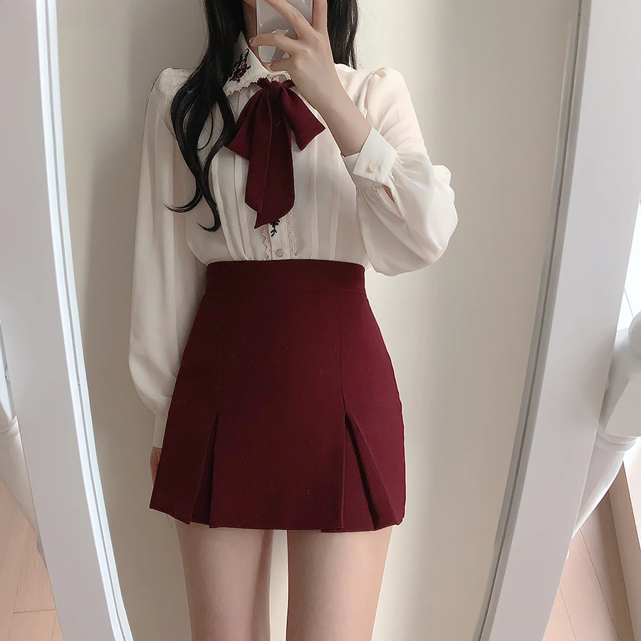 Retro Vintage Stickerei Fliege – Women Formal Wear White Shirt Bewertung und Preis