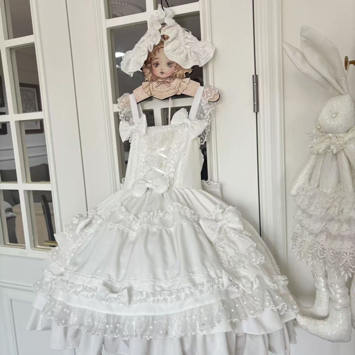 Süßes Lolita-Kleid, cremeweiß, – Victorian Women'S Formal Wear Bewertung und Preis