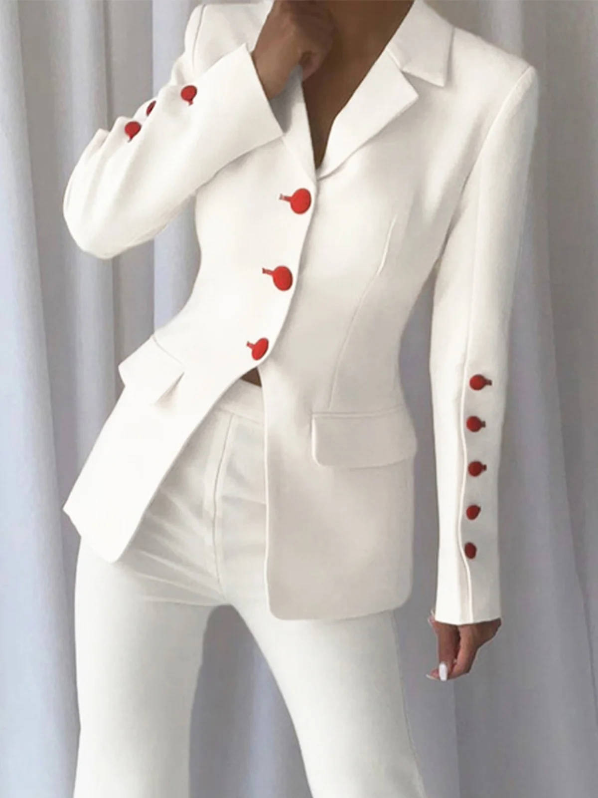 Rot-weiße Damen-Büroanzüge, ei – Women Formal Wear With Tie Bewertung und Preis