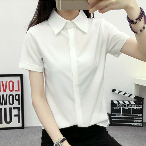 Weißes, lockeres Kurzarmhemd f – Women Formal Wear White Shirt Bewertung und Preis
