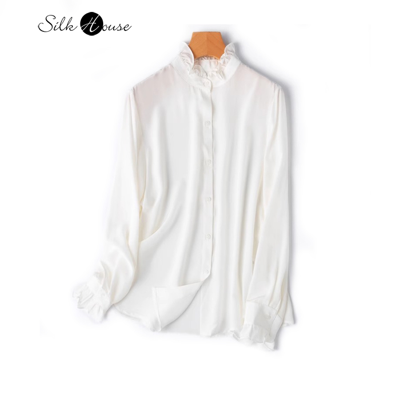 2025 Damenmode, 100 % natürlic – Silk Blouse Button Bewertung und Preis