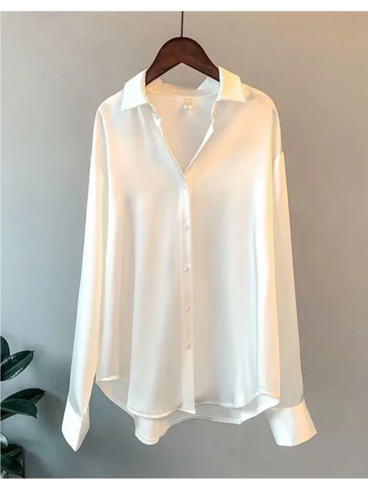 Plus Größe Casual Frauen Seide – Silk Blouse Button Bewertung und Preis