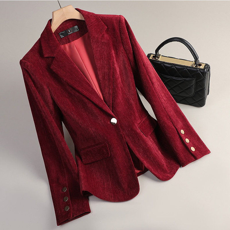 Gelbgoldener Samt-Blazer für D – Women'S Office Formal Wear For Ladies Bewertung und Preis