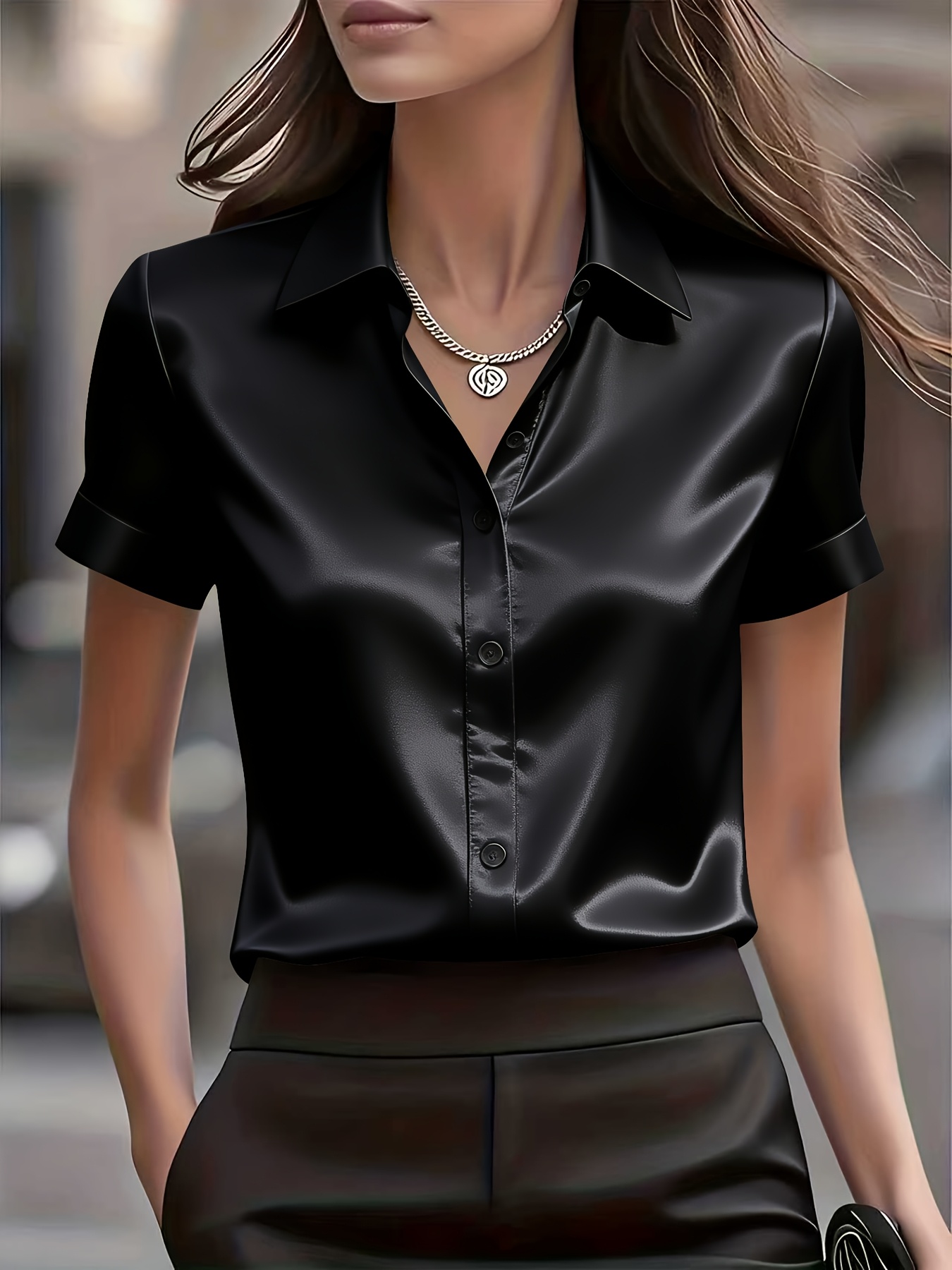 Elegantes Slim-Fit Hemd aus Se – Silk Blouse Button Bewertung und Preis