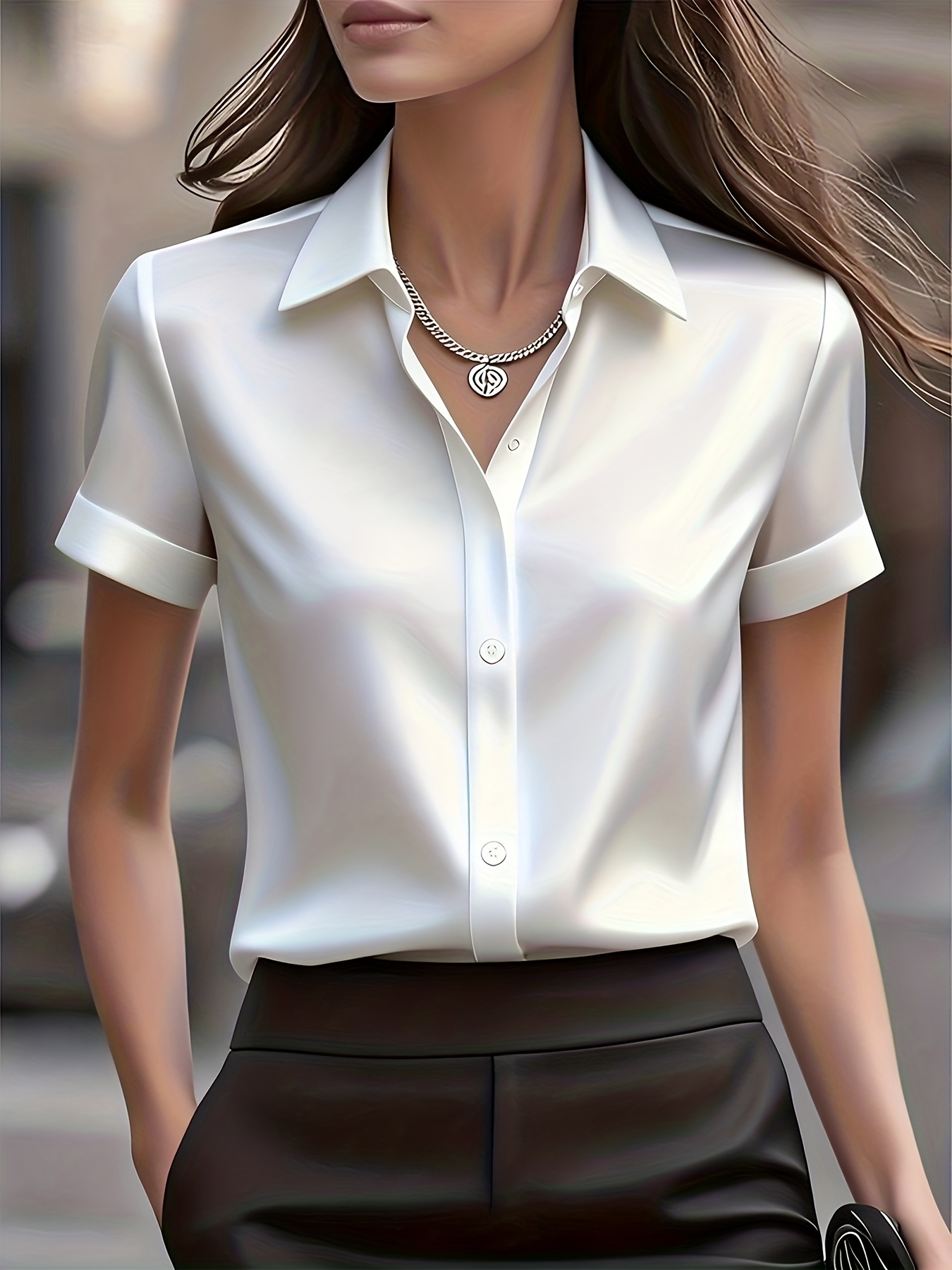 Elegantes Slim-Fit Hemd aus Se – Silk Blouse Button Bewertung und Preis