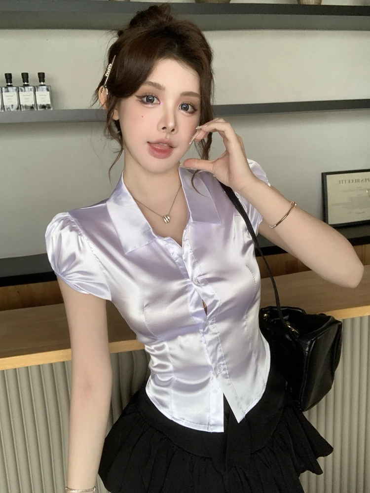 Sommerliche sexy Seidenhemden  – Silk Blouse Button Bewertung und Preis