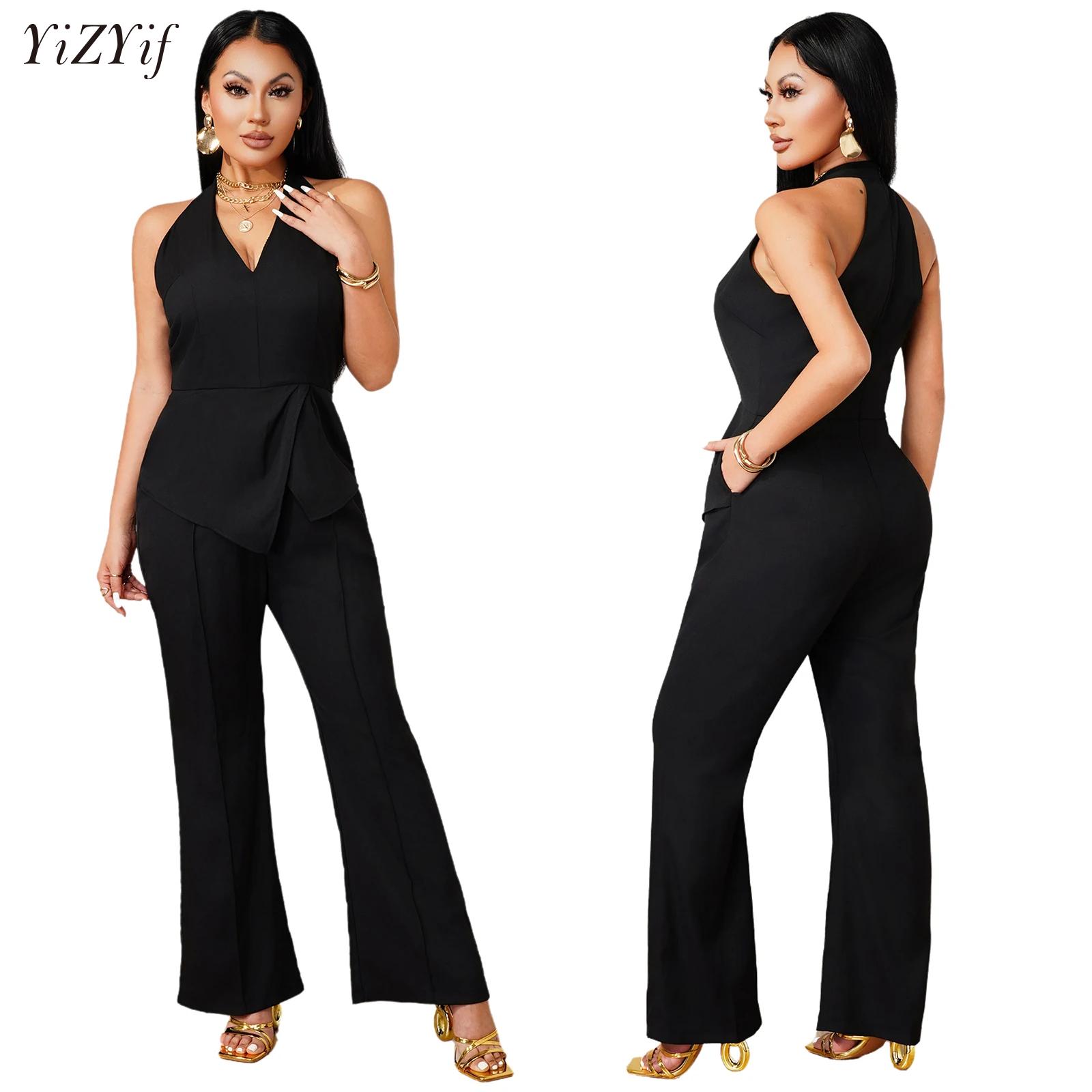 Ärmelloser Jumpsuit mit V-Auss – Women'S Elegant Formal Wear Bewertung und Preis