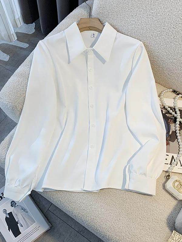 Weißes, lockeres Langarmshirt  – Women Formal Wear White Shirt Bewertung und Preis