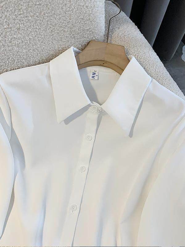 Weißes, lockeres Langarmshirt  – Women Formal Wear White Shirt Bewertung und Preis