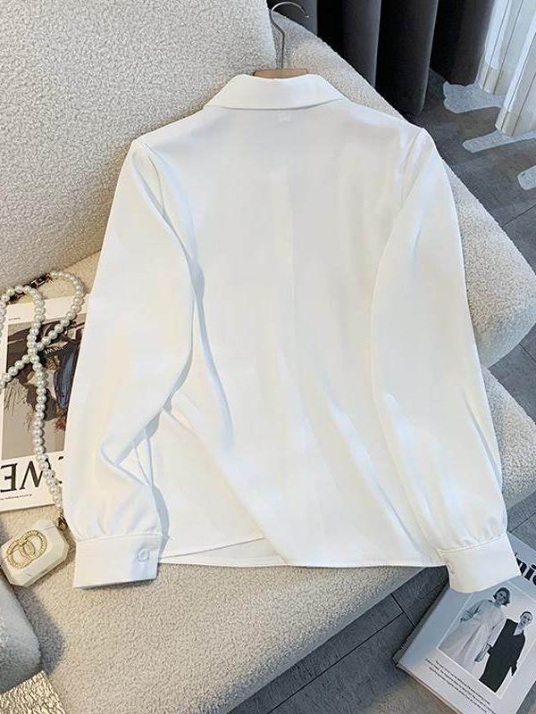 Weißes, lockeres Langarmshirt  – Women Formal Wear White Shirt Bewertung und Preis