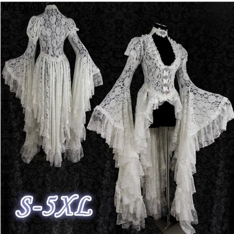 Gothic Frauen Weiß Vintage Sol – Victorian Women'S Formal Wear Bewertung und Preis