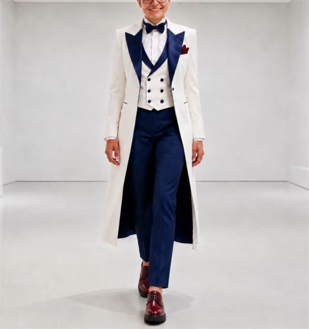 Marineblau-weiße Damenjacke, e – Women'S Elegant Formal Wear Bewertung und Preis