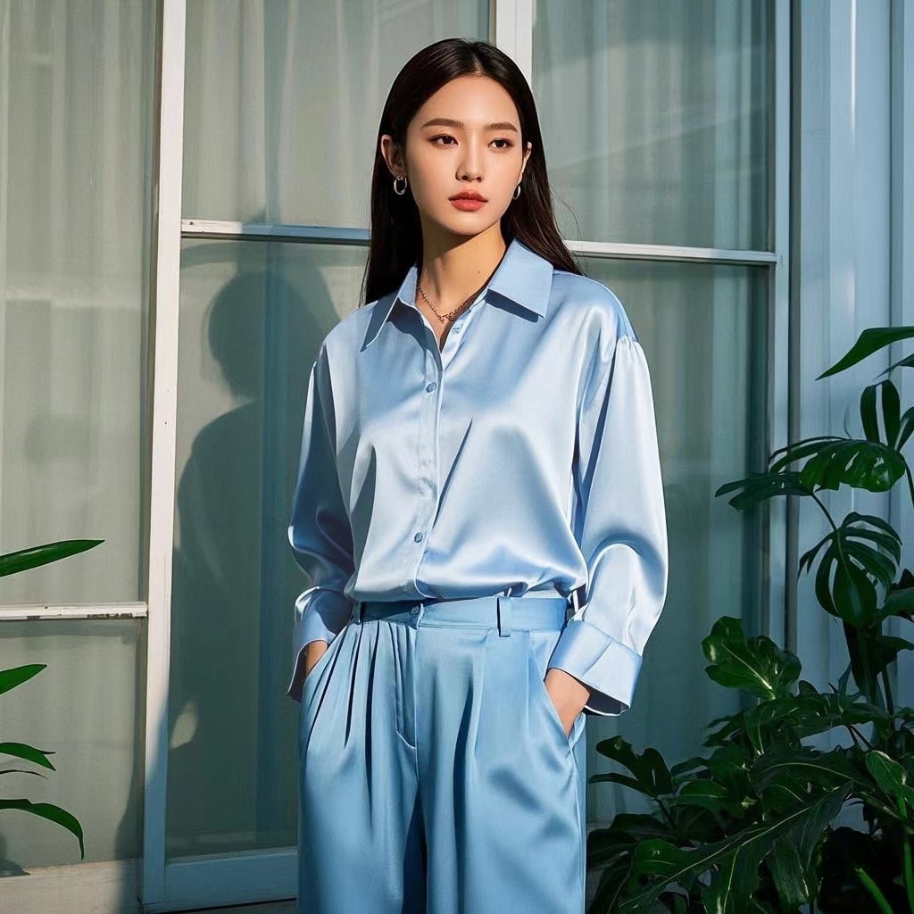 Koreanische Büro Dame Trend Ca – Silk Blouse Button Bewertung und Preis